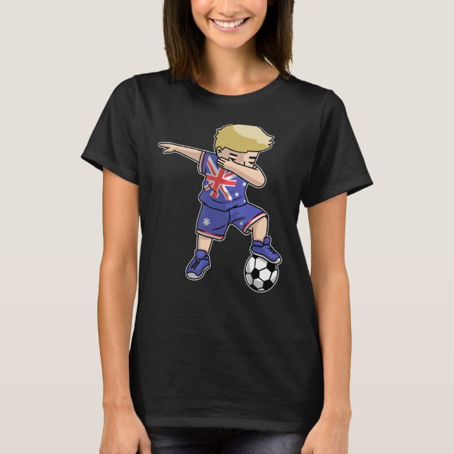 Camiseta Dabbing Soccer Boy Austrália Boot (Frente)