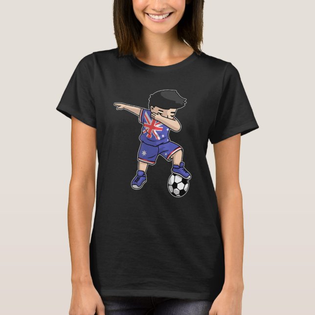 Camiseta Dabbing Soccer Boy Austrália Boys Foo (Frente)