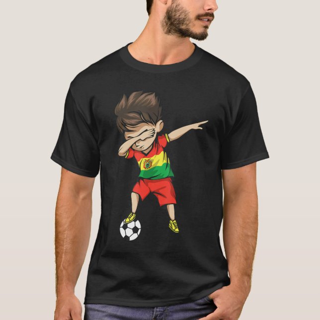 Camiseta Dabbing Soccer Boy Bolivia Jersey Shirt - Bolivian (Frente)
