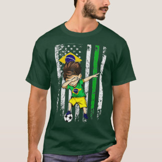 Camiseta Dabbing Soccer Boy Brazil Jersey - Pé brasileiro