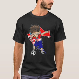 Camiseta Dabbing Soccer Boy Croácia Jersey - Croácia Mapa F