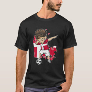 Camiseta Dabbing Soccer Boy Denmark Jersey - Dinamarca Mapa