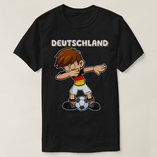 Camiseta Dabbing Soccer Boy Germany Jersey Germany Kids Fan (Frente do Design)