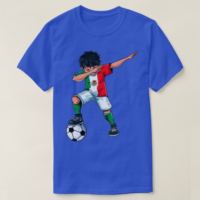 Camiseta Dabbing Soccer Boy Mexico - Presente Mexicano no F (Frente do Design)