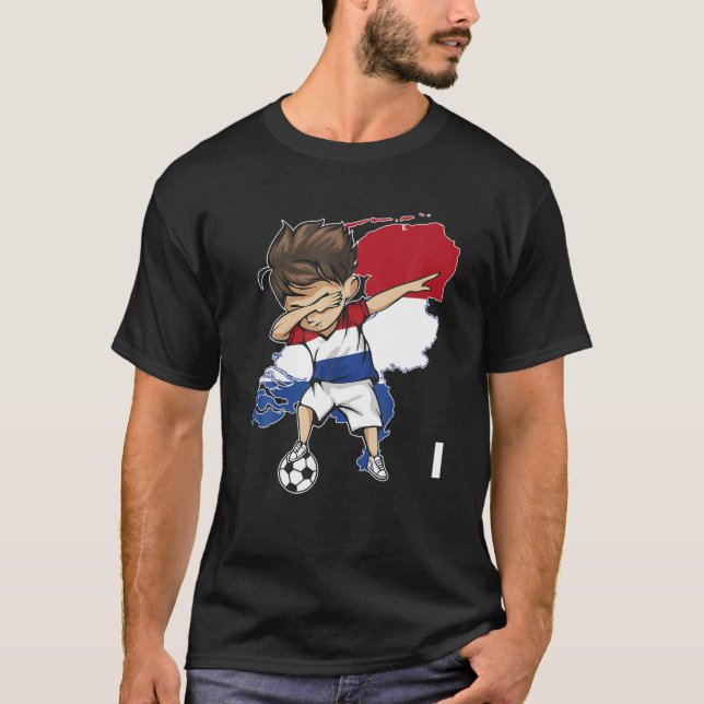 Camiseta Dabbing Soccer Boy Netherlands Jersey - Países Bai (Frente)