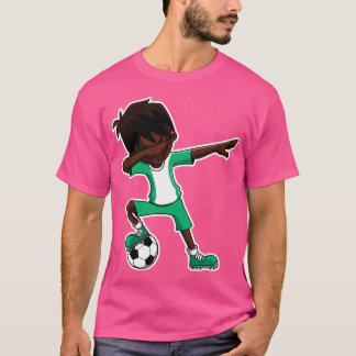 Camiseta Dabbing Soccer Boy Nigéria Nigeriana Flag Da