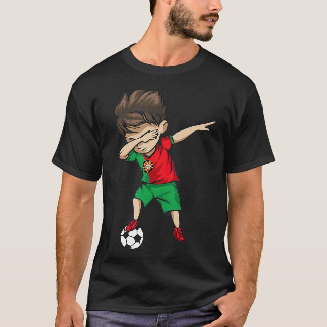 Camiseta Dabbing Soccer Boy Portugal Jersey Português (Frente)