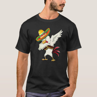 Camiseta Dabbing Sombrero Poncho Frango Mexicano Dab Cinco