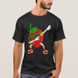 Camiseta Dabbing Strawberry Vestindo Óculos De Verão Berry 