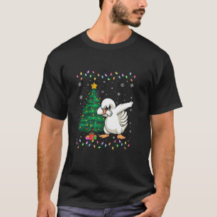 Camiseta Dabbing Swans Xmas Tree Lights Feia de Natal Swea