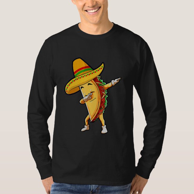 Camiseta Dabbing Taco Cinco De Mayo Boys Men Comida mexican (Frente)