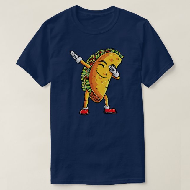 Camiseta Dabbing Taco Cinco De Mayo Funny Boys Men Mexicano (Frente do Design)