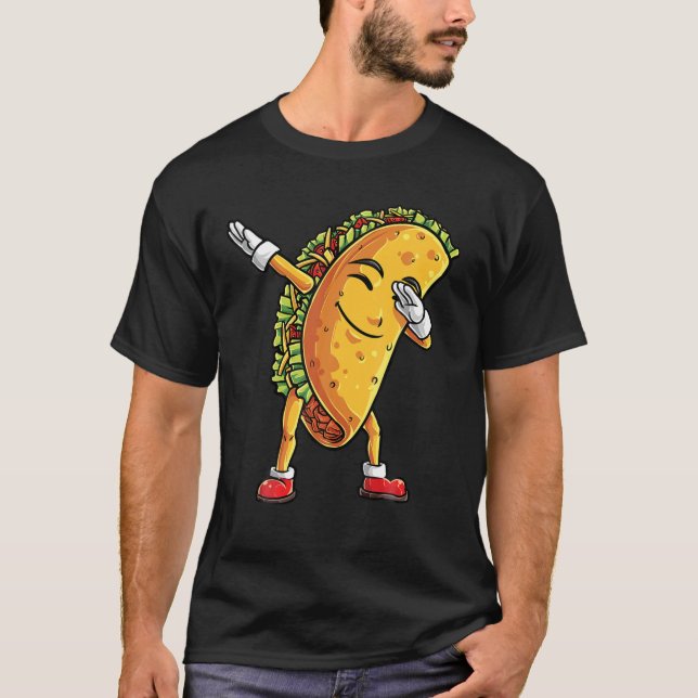 Camiseta Dabbing Taco Cinco De Mayo Funny Boys Men Mexicano (Frente)