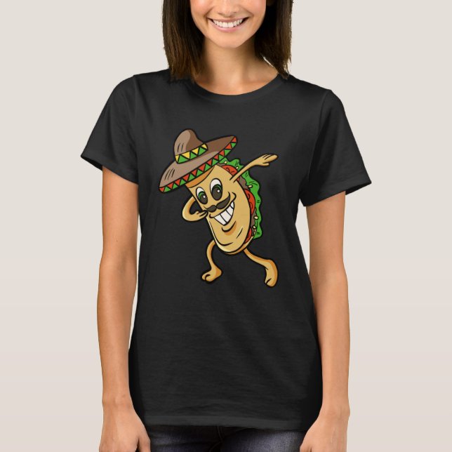 Camiseta Dabbing Taco CinCo de Mayo Mexican Food  Boys Men  (Frente)