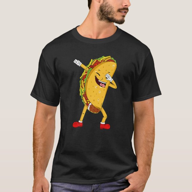 Camiseta Dabbing Taco Kids Boy Cinco De Mayo Comida mexican (Frente)