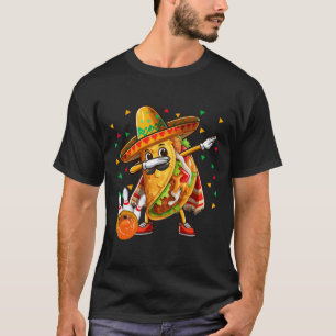 Camiseta Dabbing Taco tocando Boliche Cinco de Mayo Player