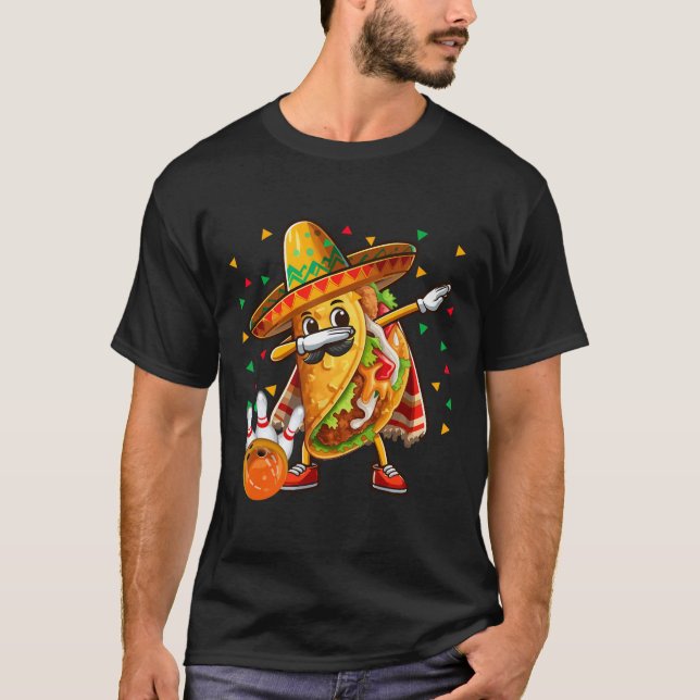 Camiseta Dabbing Taco tocando Boliche Cinco de Mayo Player (Frente)