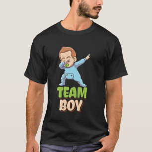 Camiseta Dabbing Team Boy Pregnancy Anunciando Gênero Rev