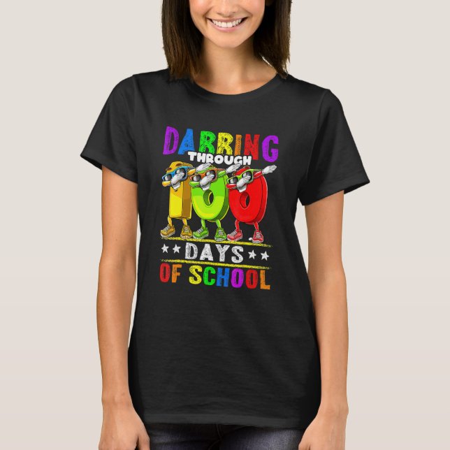 Camiseta Dabbing Through 100 Days of School 100th Day Schoo (Frente)