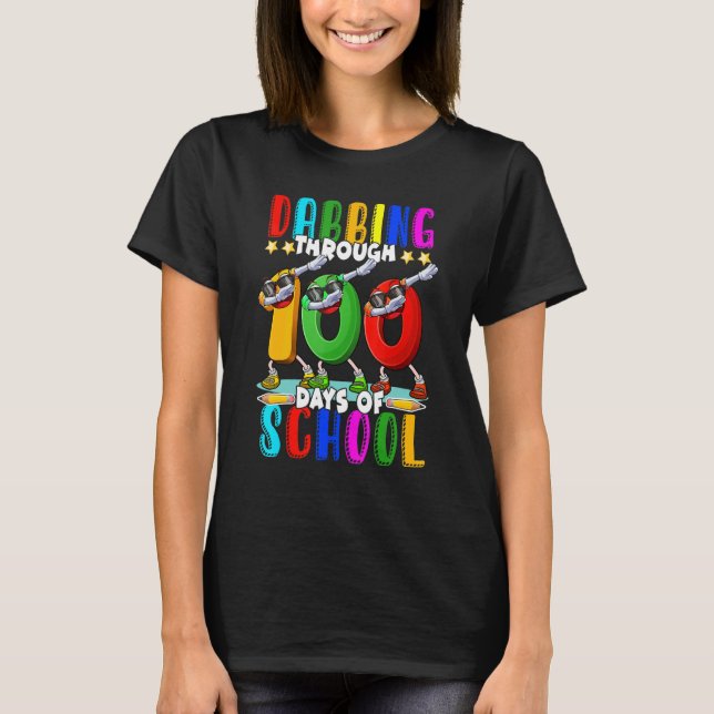 Camiseta Dabbing Through 100 Days of School 100th Day Schoo (Frente)
