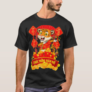 Camiseta Dabbing Tiger Vietnamese Tet 2022 Chuc Mung Nam Mo
