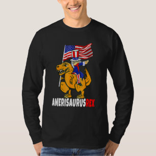 Camiseta Dabbing Tio Sam Andando Dinossauro Rex 4 De Julho