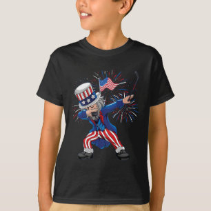 Camiseta Dabbing Tio Sam Ice Hockey Puck Indepedation Day