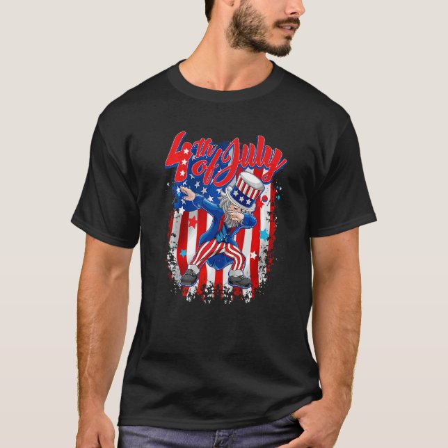 Camiseta Dabbing Tio Sam Quarto De Julho (Frente)