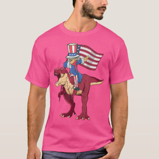Camiseta Dabbing Tio Sam Riding Amerisaurus T Rex 4º