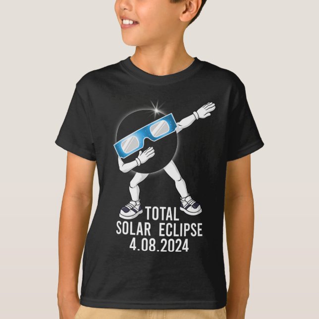 Camiseta Dabbing Total Solar Eclipse 04.08.2024 Fun Dab Boy (Frente)
