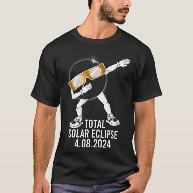 Camiseta Dabbing Total Solar Eclipse 04.08.2024 Fun Dab Boy (Frente)