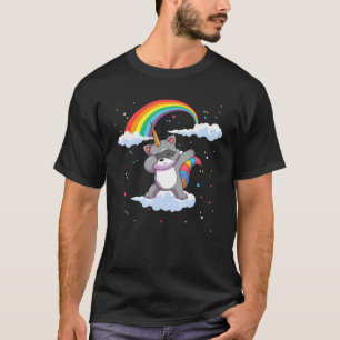 Camiseta Dabbing Trash Panda Rainbow Raccoonicorn Unicorn R