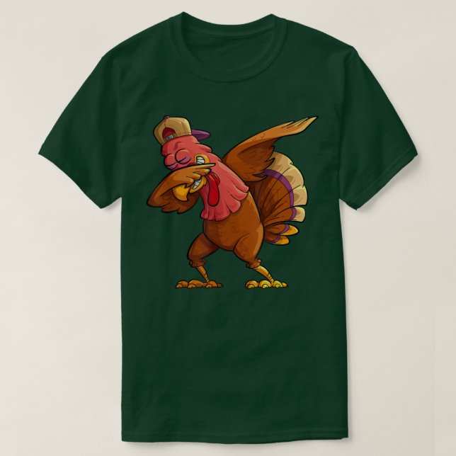 Camiseta Dabbing Turkey - Ação de Graças (Frente do Design)