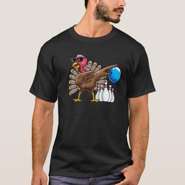 Camiseta Dabbing Turkey Boliche Thankanding League (Frente)