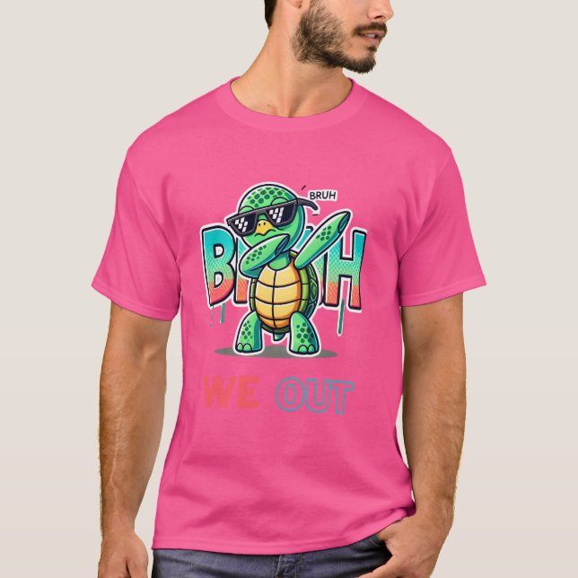 Camiseta Dabbing Turtle Bruh We OutSchool Year End Design (Frente)