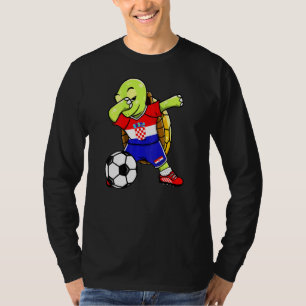 Camiseta Dabbing Turtle Croácia Soccer Fans Jersey Croata