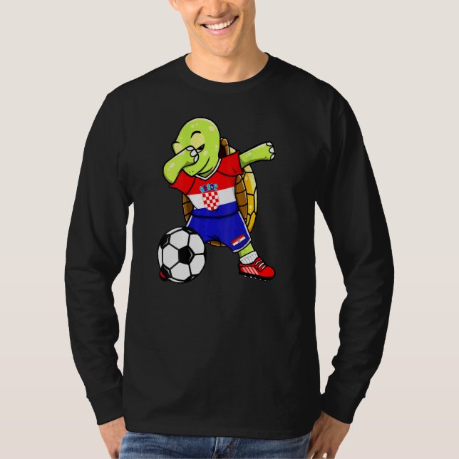 Camiseta Dabbing Turtle Croácia Soccer Fans Jersey Croata (Frente)
