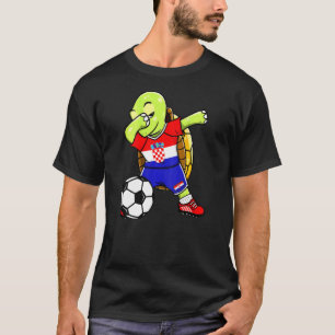 Camiseta Dabbing Turtle Croácia Soccer Fans Jersey Croata