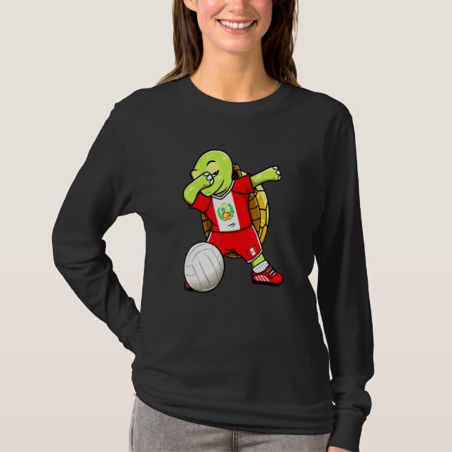 Camiseta Dabbing Turtle Peru Voleibol Fans Jersey Peruvia (Frente)