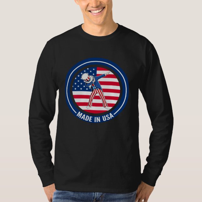 Camiseta Dabbing Uncle Sam  4th of July Kids Boys Men (Frente)