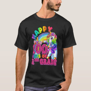 Camiseta Dabbing Unicorn 100 Day Of School segundo Grade Gi