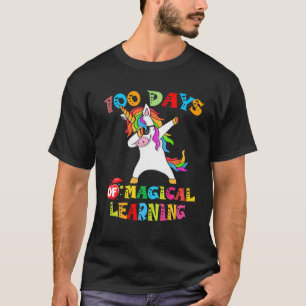 Camiseta Dabbing Unicorn 100 Dias De Aprendizado Mágico 100