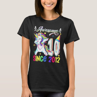 Camiseta Dabbing Unicorn 10th Birthday Awesome 2012 10 Year