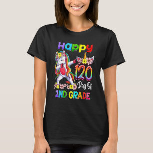 Camiseta Dabbing Unicorn 120 Day Of School segundo Grade Gi