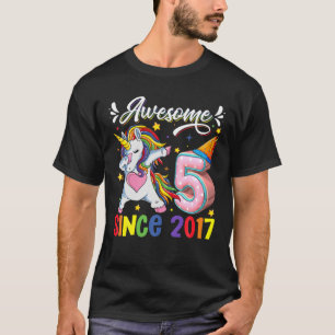 Camiseta Dabbing Unicorn 5 Birthday Awesmanutenção 2017 5