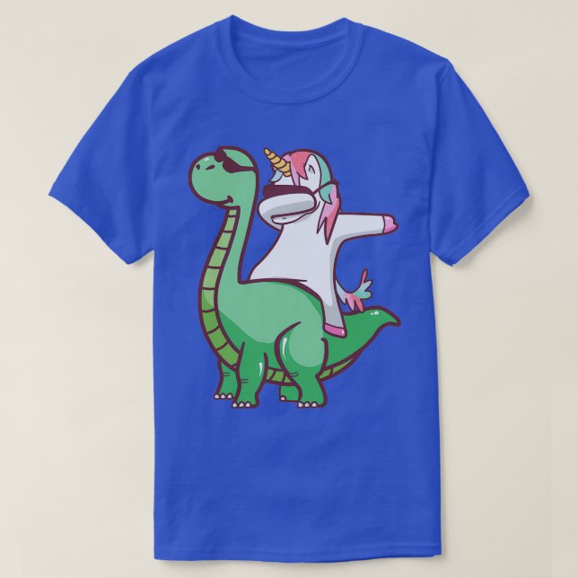 Camiseta Dabbing Unicorn and Dinosaur T (Frente do Design)