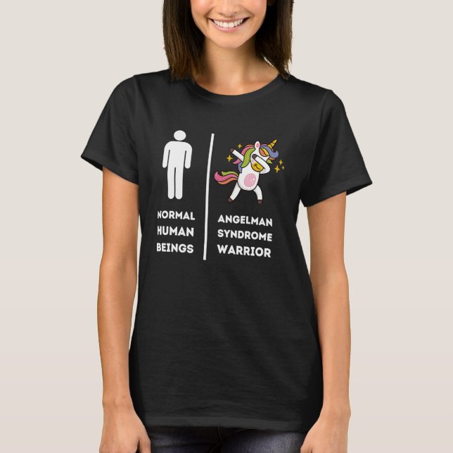 Camiseta Dabbing Unicorn Angelman Syndrome Warrior Survivor (Frente)