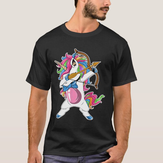 Camiseta Dabbing Unicorn Archer Adc Funny Archery Seta Arco (Frente)