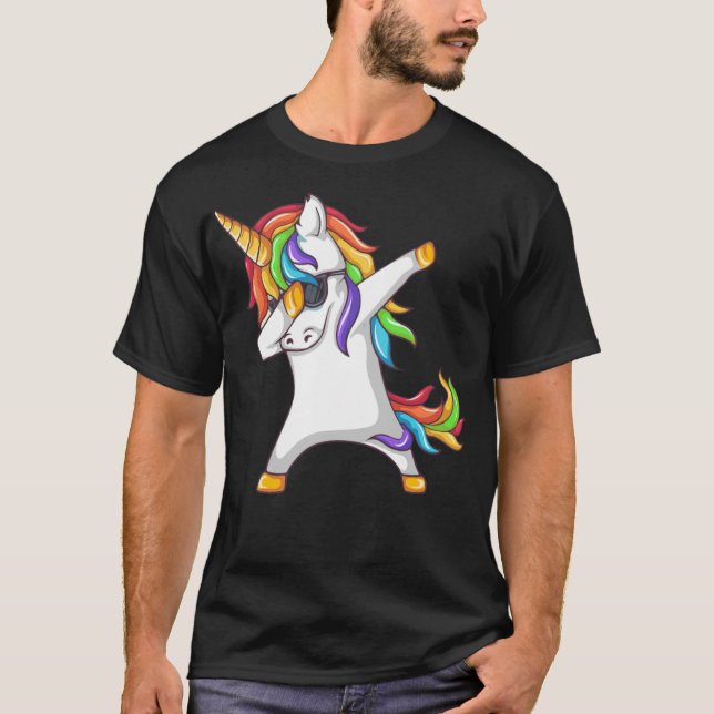 Camiseta Dabbing Unicorn baby unicorn shirt dragon hug unic (Frente)