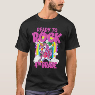 Camiseta Dabbing Unicorn Back To School Ready To Rock 4th G